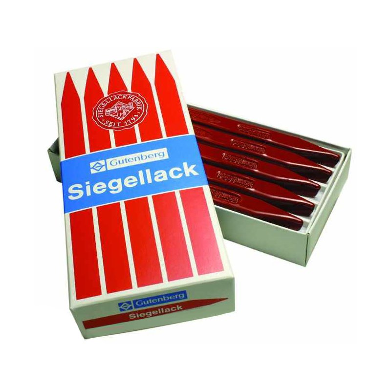 Gutenberg zegellak postverzegeling, zinnoberrood, 10 stangen